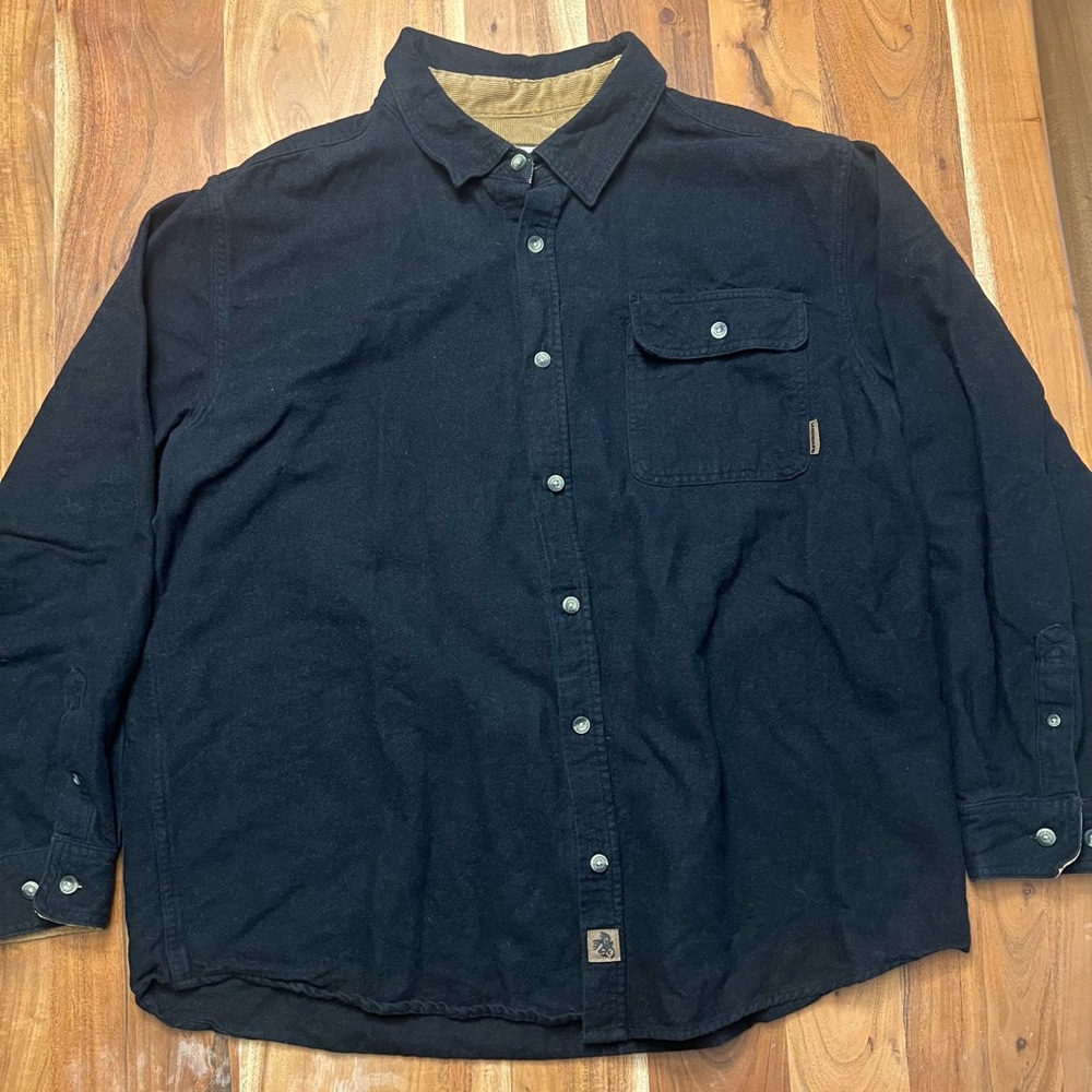 Legendary Whitetails Buck Camp Black Cotton Flannel Button-Down Shirt